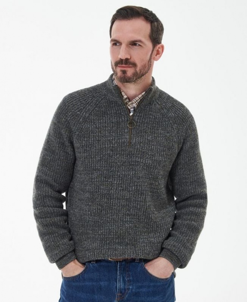 Dark Grey Men Barbour Horseford Half-Zip Sweater | US-7032IVTPD