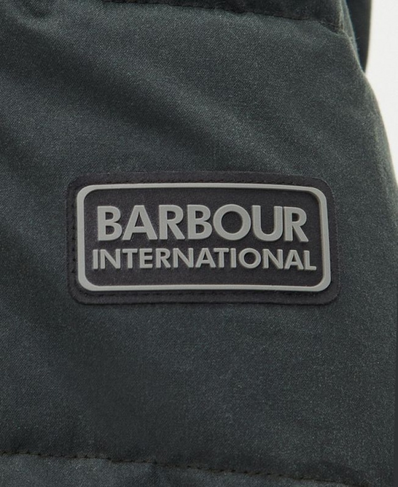 Dark Grey Men Barbour International Dowanside Wax Parka Jacket | US-5026OMHES