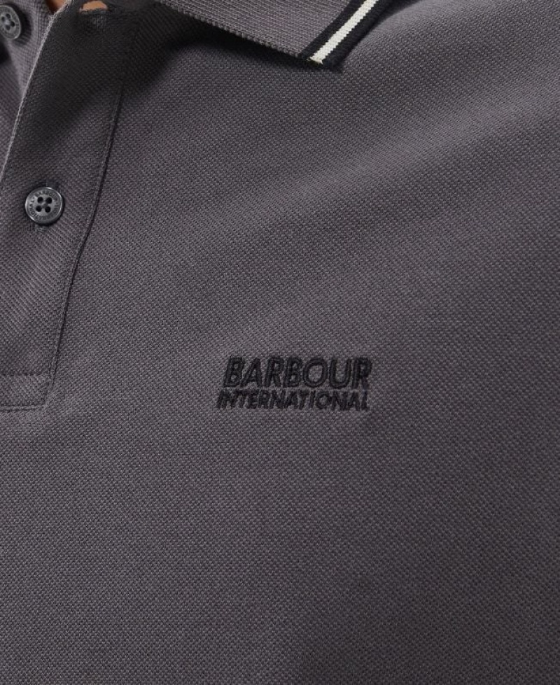 Dark Grey Men Barbour International Event Multi Tipped Polo Shirt | US-1765VJDUY