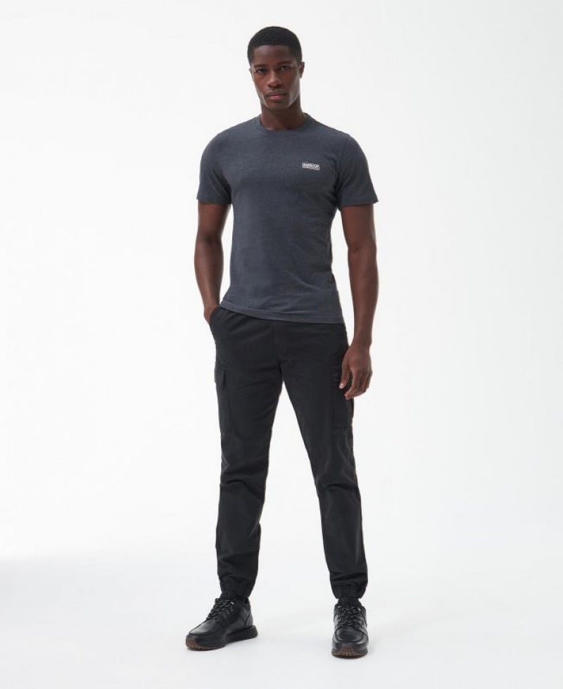 Dark Grey Men Barbour International Small Logo T-Shirts | US-7241TBHUW