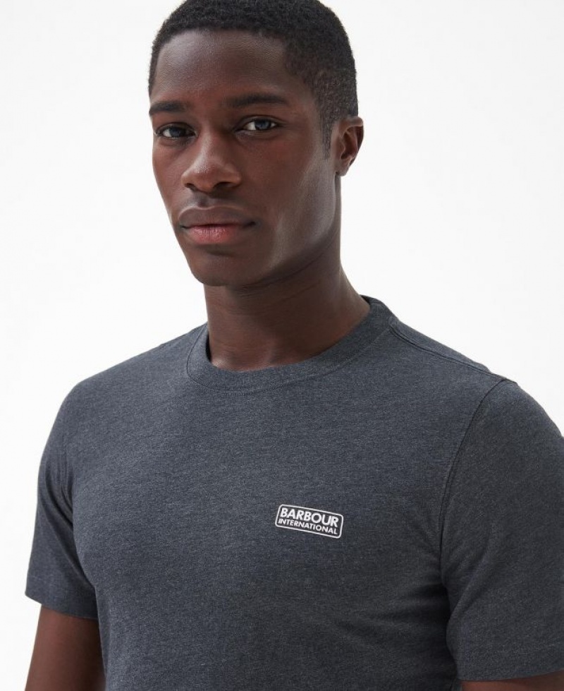 Dark Grey Men Barbour International Small Logo T-Shirts | US-7241TBHUW