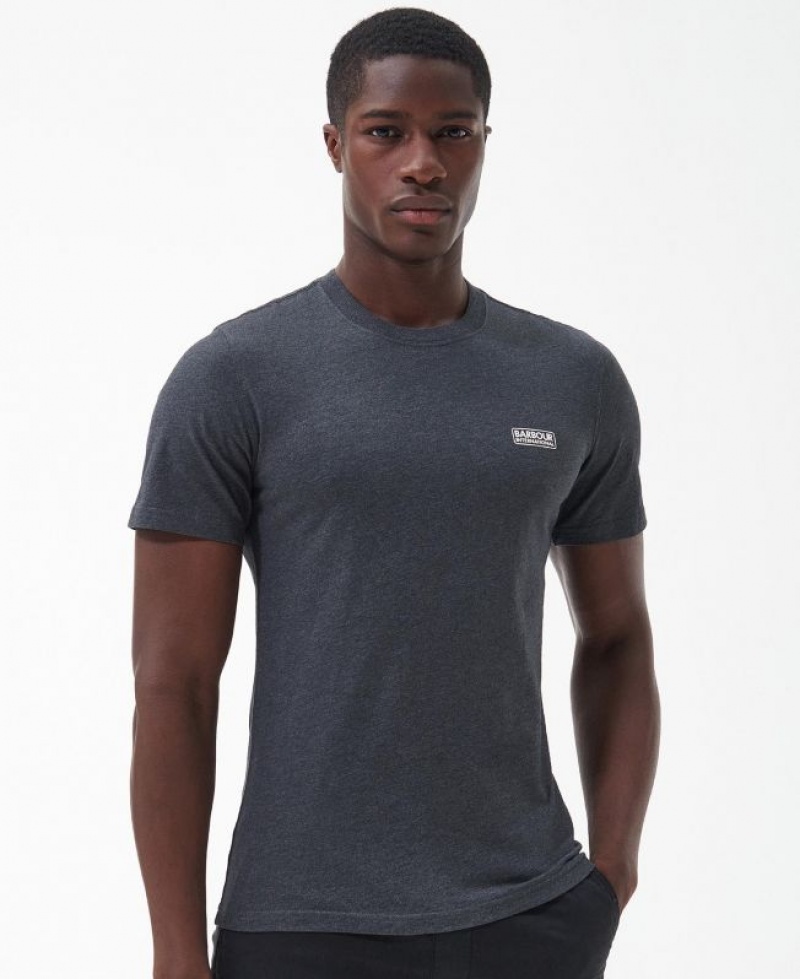 Dark Grey Men Barbour International Small Logo T-Shirts | US-7241TBHUW