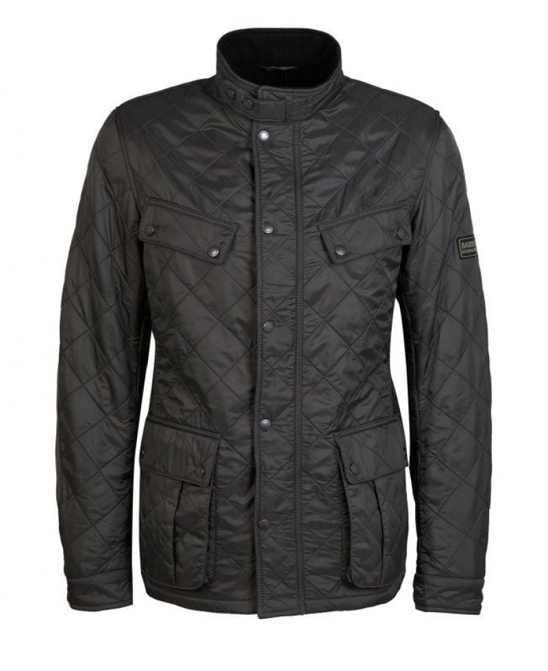 Dark Grey Men Barbour International Tourer Ariel Polar Quilted Jacket | US-0594MGDBQ