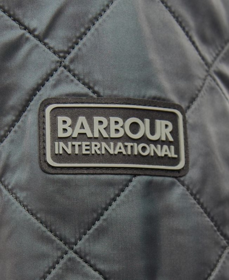 Dark Grey Men Barbour International Tourer Ariel Polar Quilted Jacket | US-0594MGDBQ