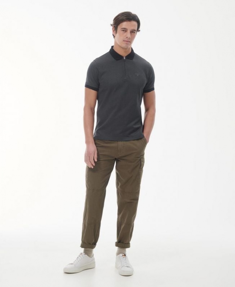 Dark Grey Men Barbour Kelleth Polo Shirt | US-1305IPCLW