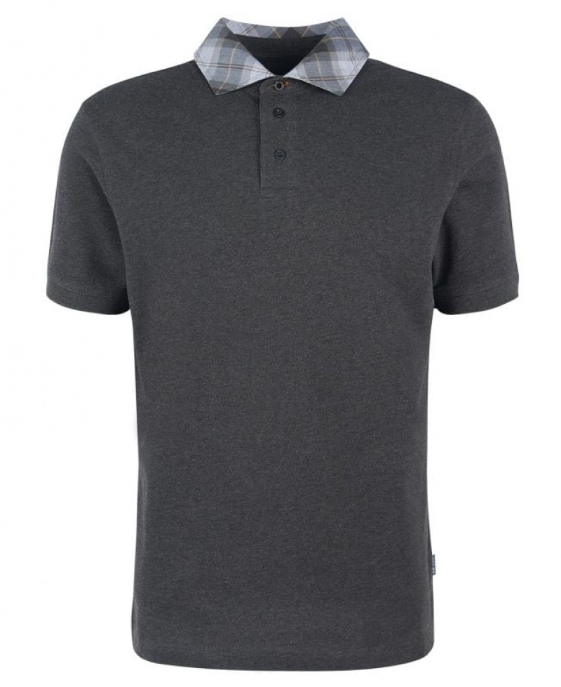 Dark Grey Men Barbour Lindale Polo Shirt | US-7638DEZSW