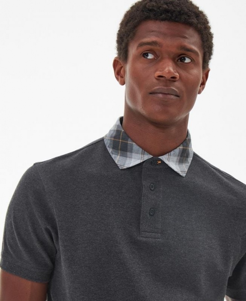 Dark Grey Men Barbour Lindale Polo Shirt | US-7638DEZSW