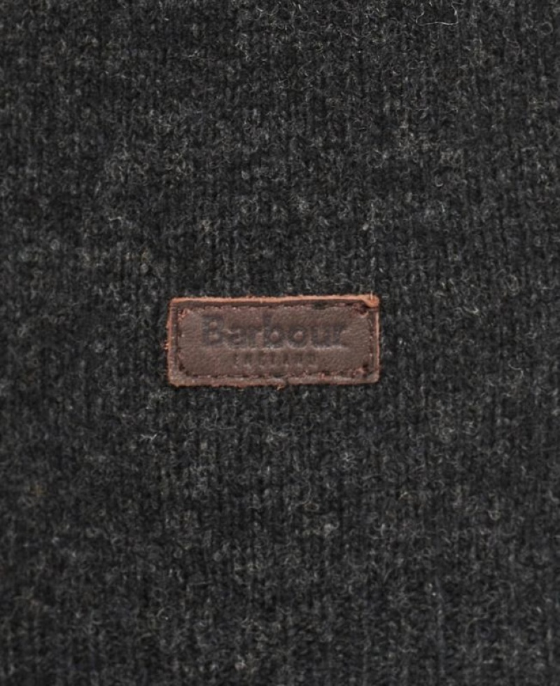 Dark Grey Men Barbour Patch Half Zip Sweater | US-7856HPCGJ