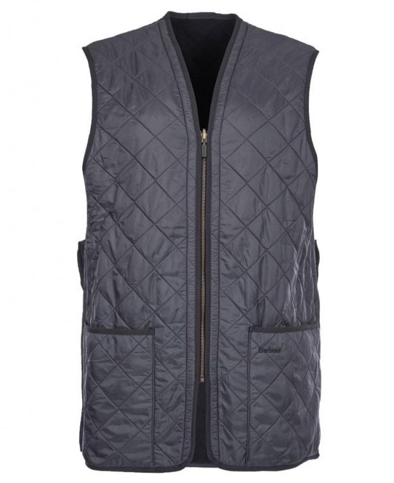 Dark Grey Men Barbour Polarquilt Waistcoat/Zip-In Liner Vest | US-4187QRBMD