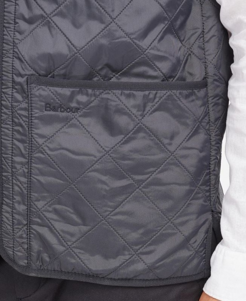 Dark Grey Men Barbour Polarquilt Waistcoat/Zip-In Liner Vest | US-4187QRBMD