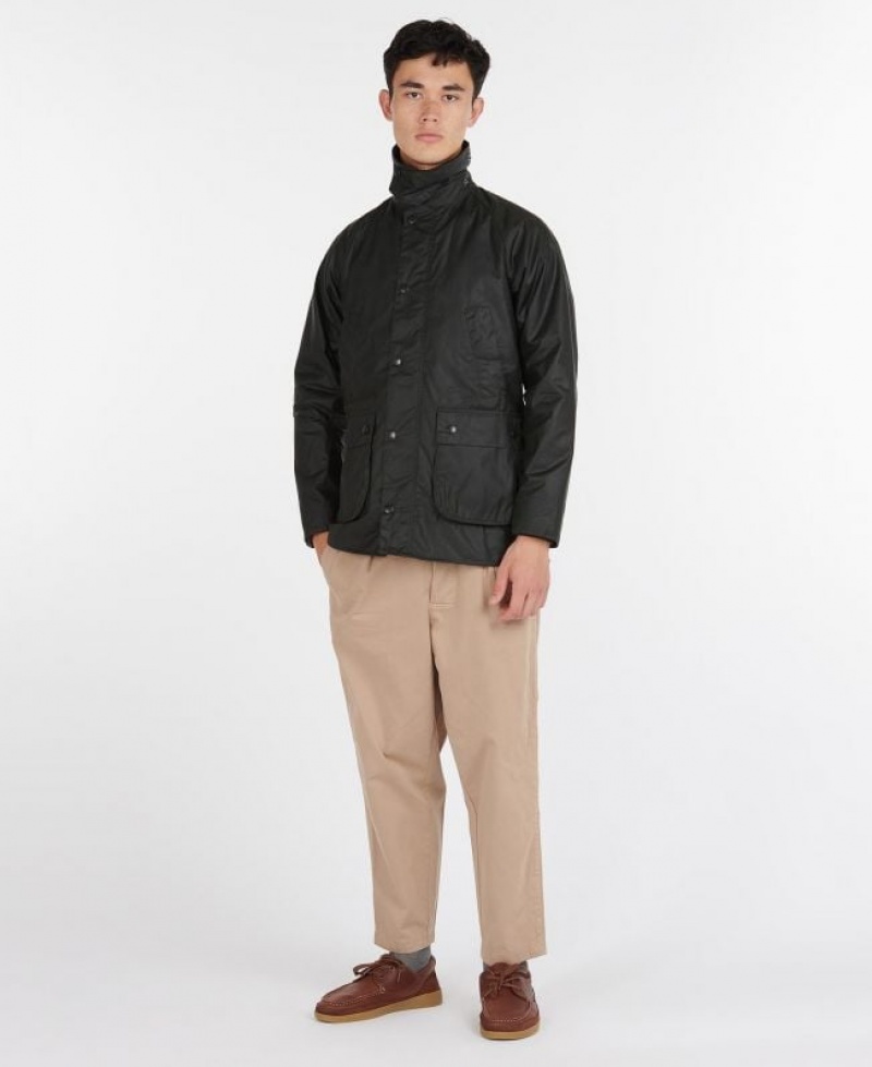 Dark Grey Men Barbour SL Bedale Cotton Waxed Jacket | US-3780ICGVE