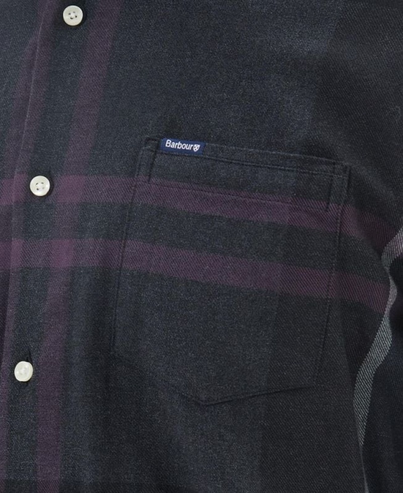 Dark Grey / Navy Men Barbour Dunoon Tailored Shirts | US-8371RDNYT