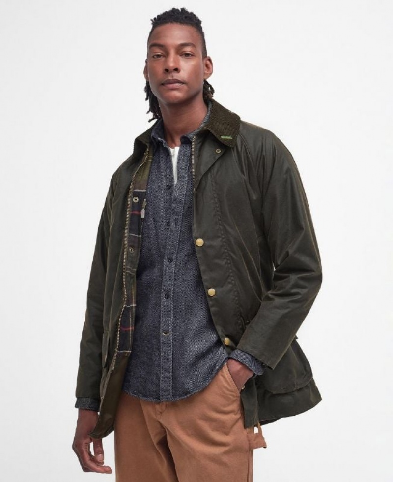 Dark Olive Men Barbour 40th Anniversary Beaufort Waxed Jacket | US-6840PLEYC