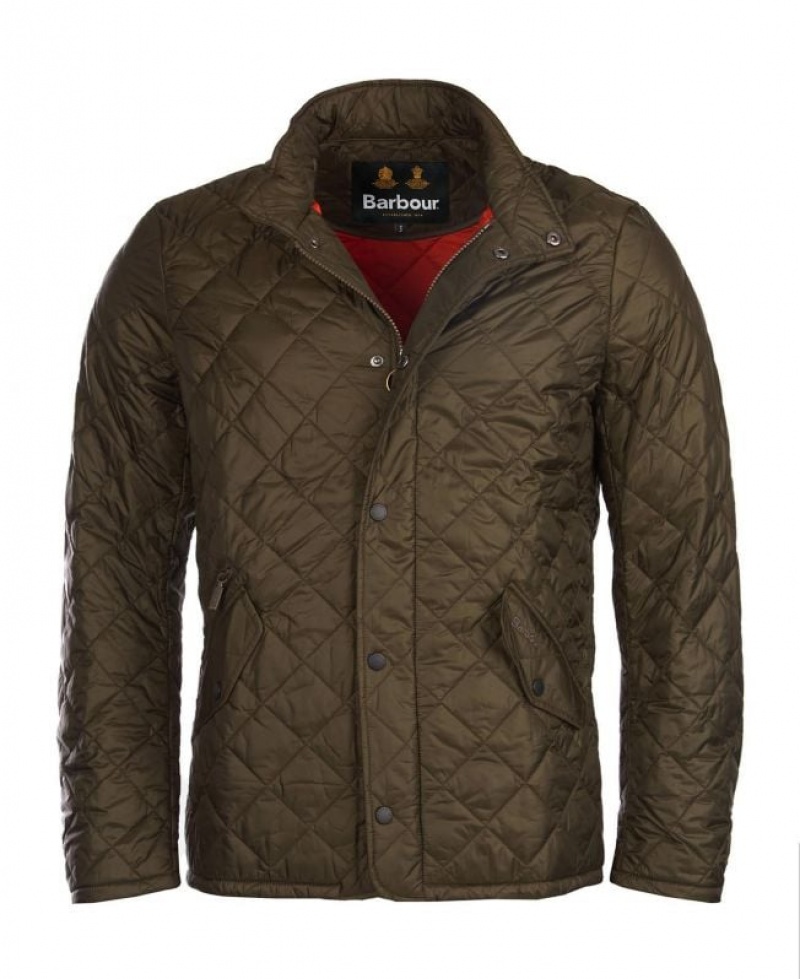 Dark Olive Men Barbour Flyweight Chelsea Quilted Jacket | US-1845SJMPQ