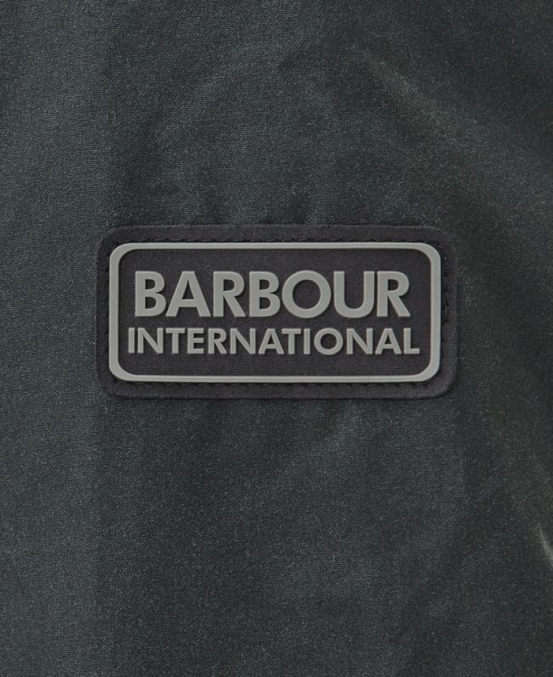 Dark Olive Men Barbour International Auto Waxed Jacket | US-8653BTZOK