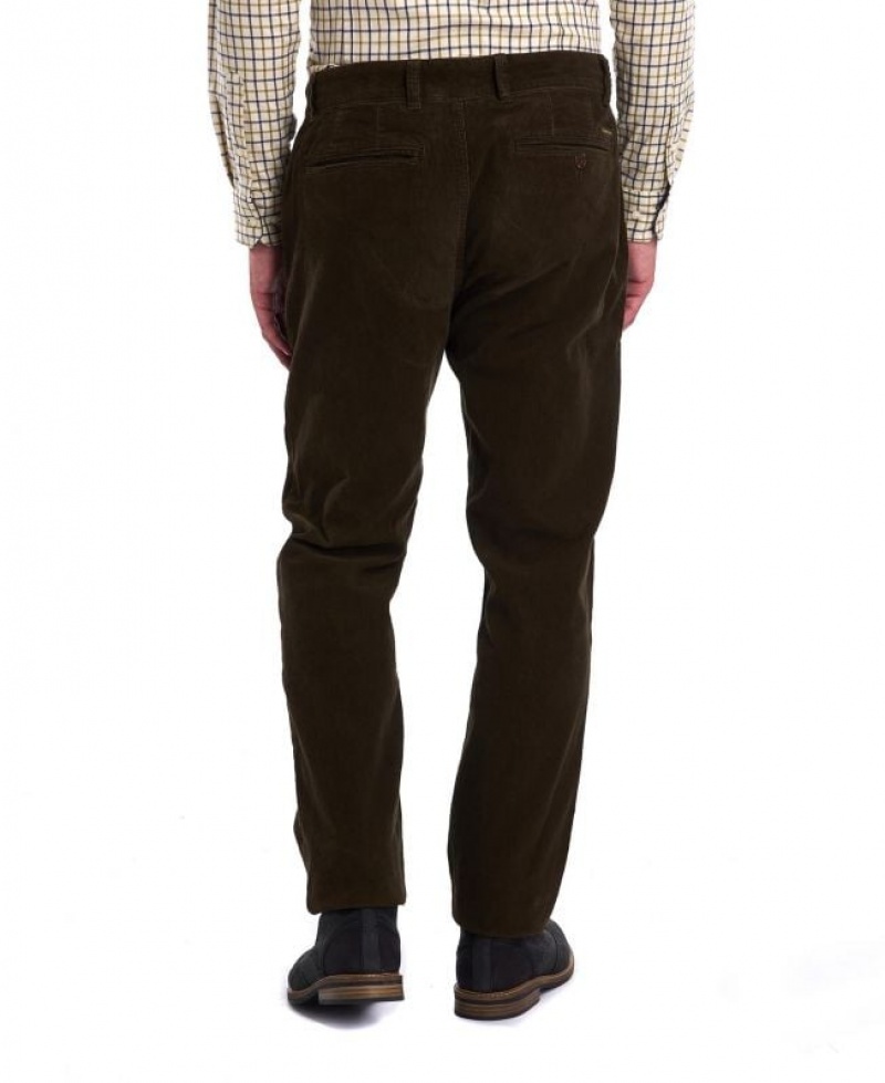 Dark Olive Men Barbour Neuston Stretch Cord Pants | US-3146ZNQWV