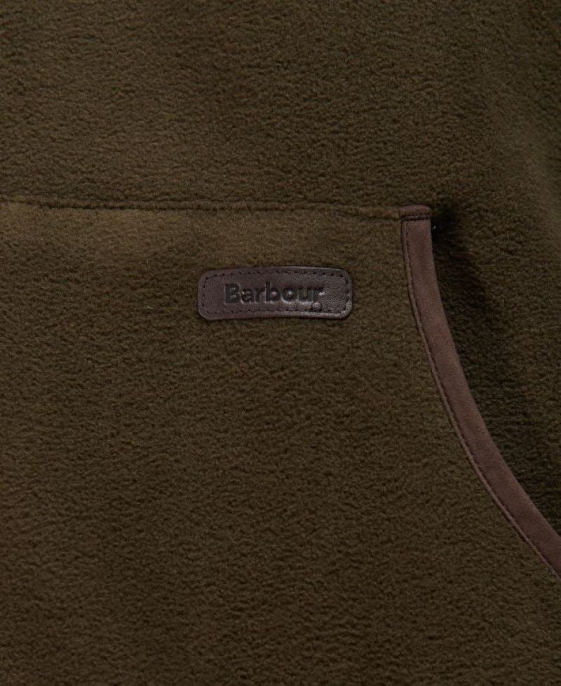 Dark Olive Men Barbour Oakmoor Fleece Vest | US-5482WIYGC