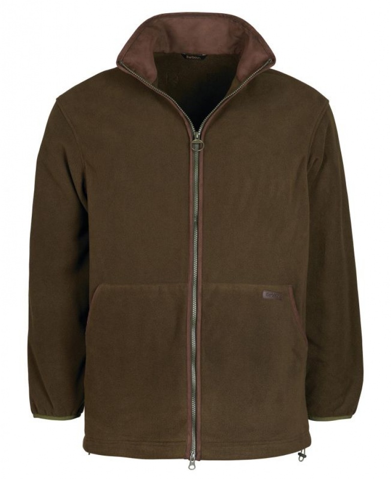 Dark Olive Men Barbour Oakmoor Fleece | US-7863ZXOFL