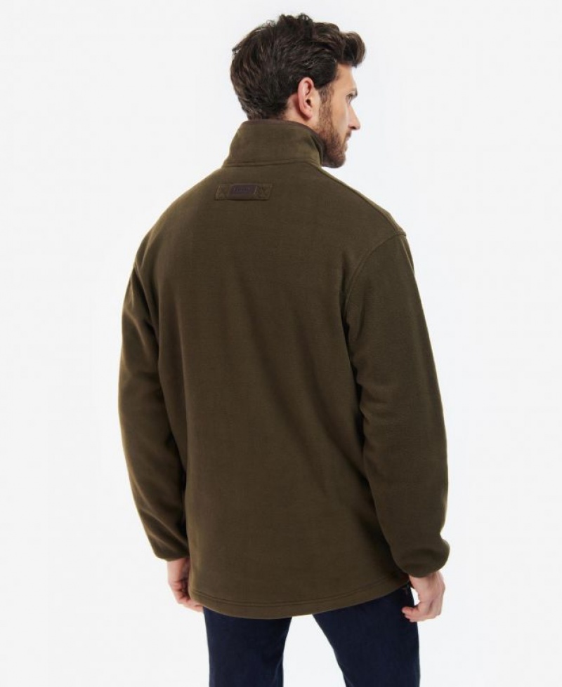 Dark Olive Men Barbour Oakmoor Fleece | US-7863ZXOFL