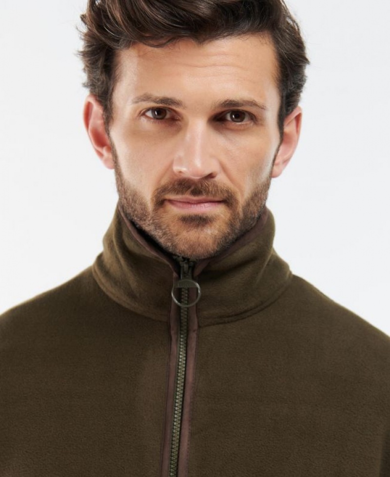 Dark Olive Men Barbour Oakmoor Fleece | US-7863ZXOFL