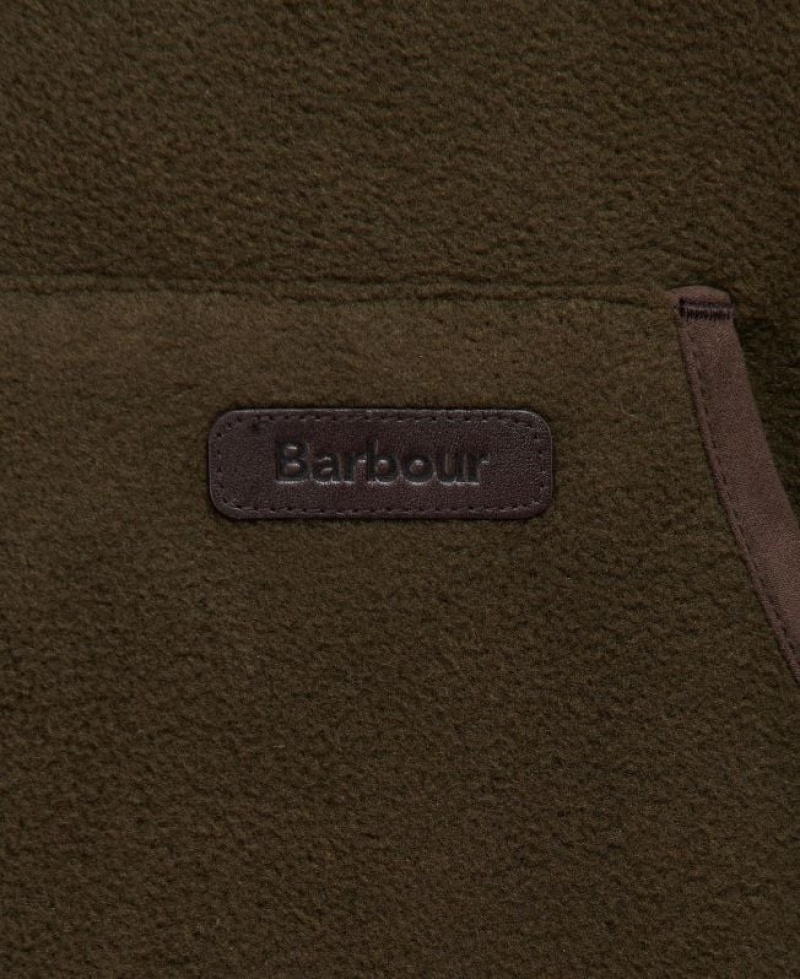 Dark Olive Men Barbour Oakmoor Fleece | US-7863ZXOFL