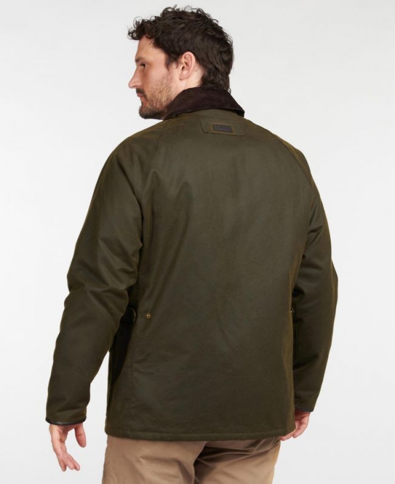 Dark Olive Men Barbour Stratford Waxed Jacket | US-6750XWIDM