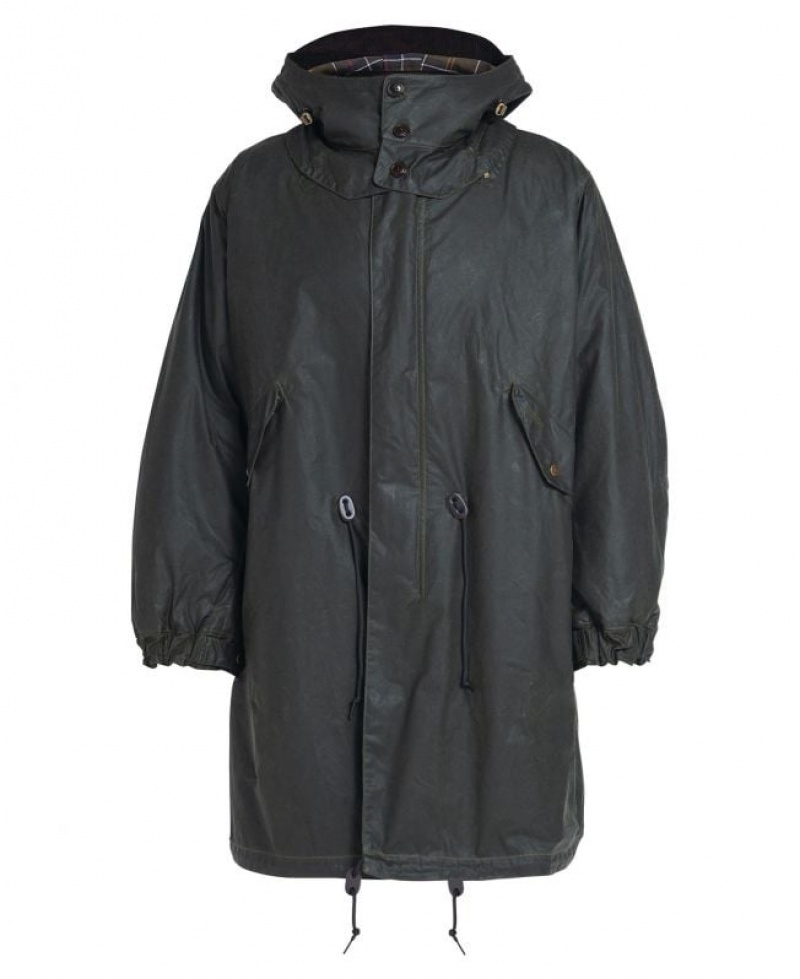 Dark Olive Men Barbour Torrent Parka Jacket | US-4758XBPSV