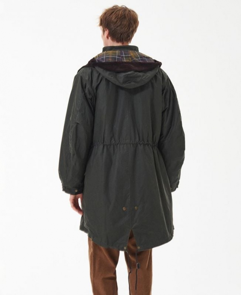 Dark Olive Men Barbour Torrent Parka Jacket | US-4758XBPSV