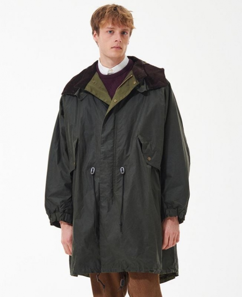 Dark Olive Men Barbour Torrent Parka Jacket | US-4758XBPSV