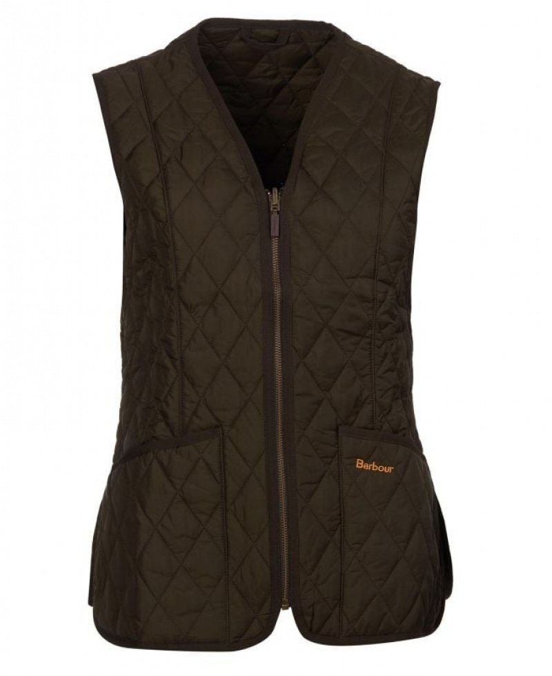 Dark Olive Women Barbour Betty Interactive Liner Vest | US-6541REMJT