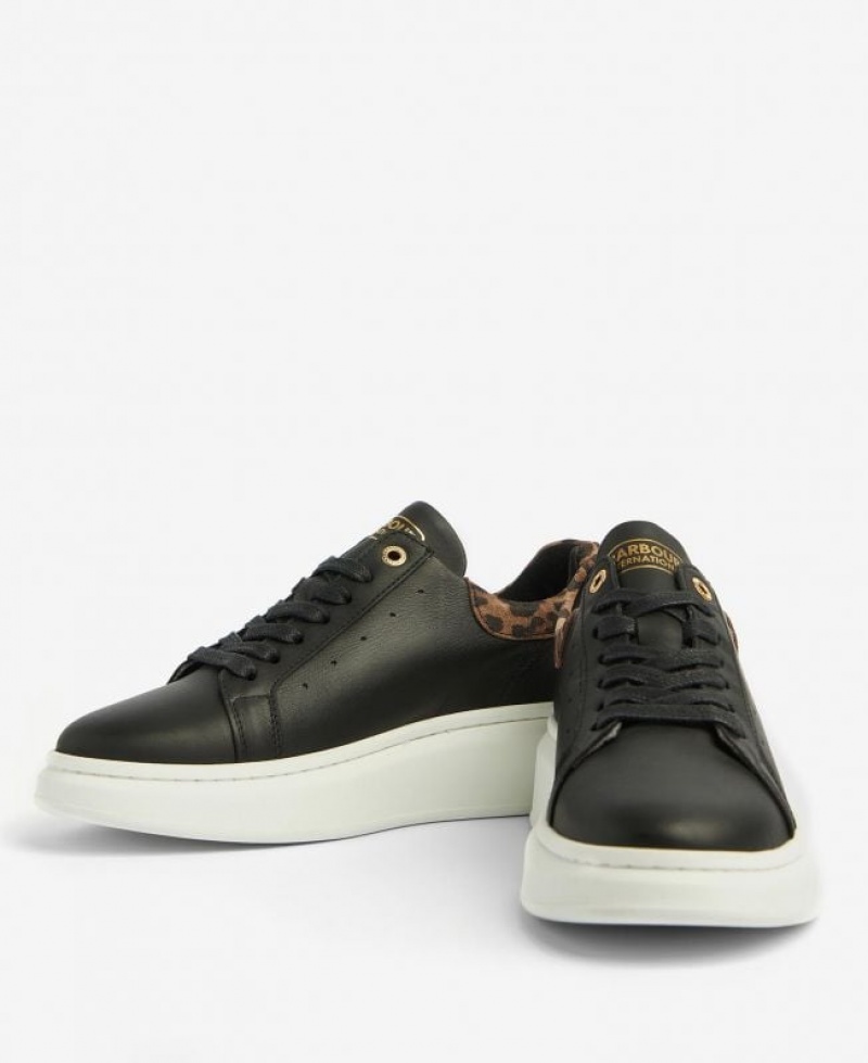 Dark Olive Women Barbour International Amanza Sneakers | US-0672ZAEFD