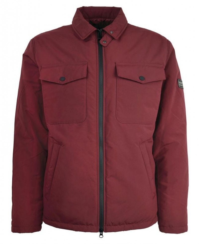 Dark Red Men Barbour International District Quilted Jacket | US-5192CRFNV