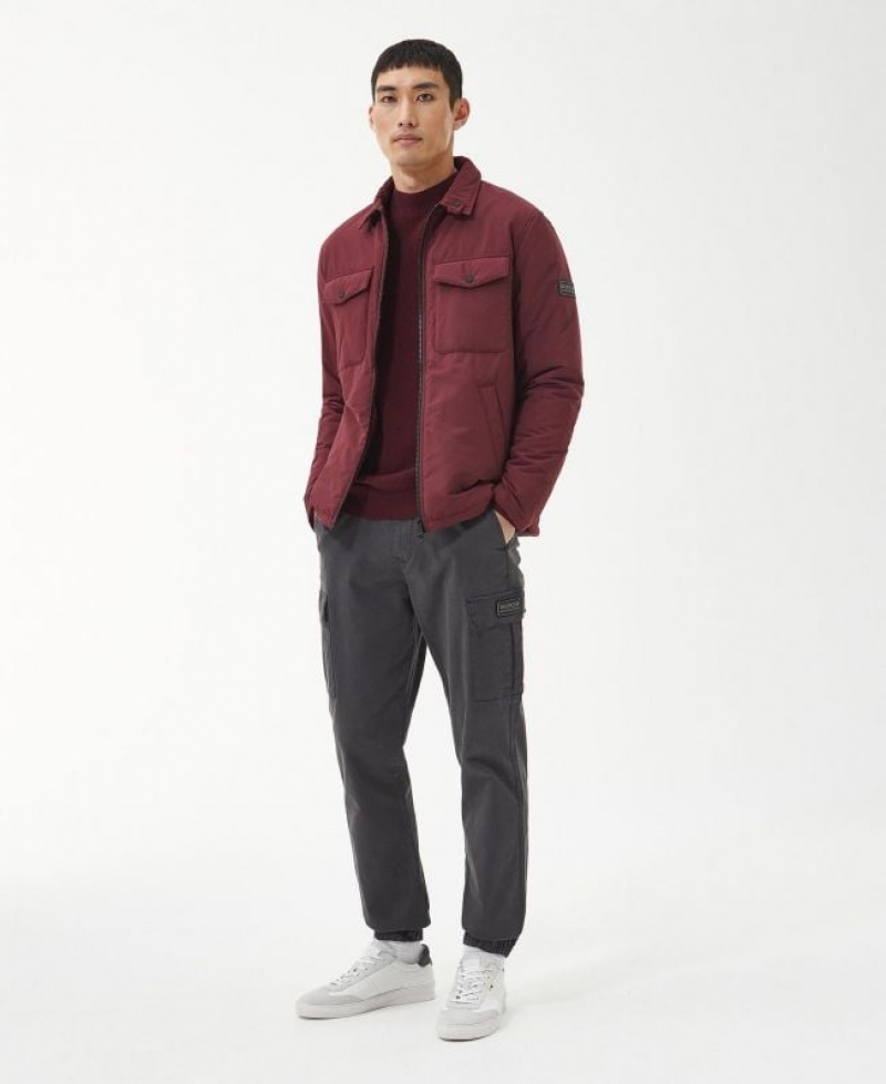 Dark Red Men Barbour International District Quilted Jacket | US-5192CRFNV