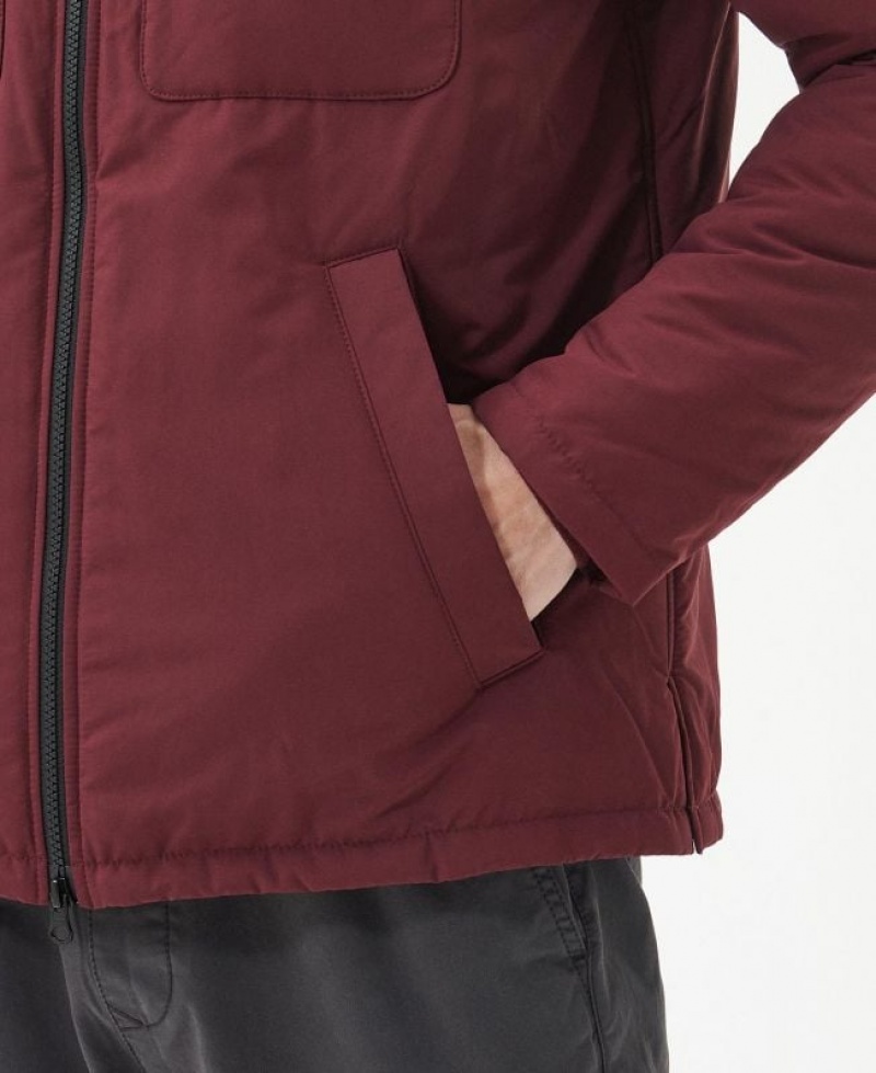 Dark Red Men Barbour International District Quilted Jacket | US-5192CRFNV