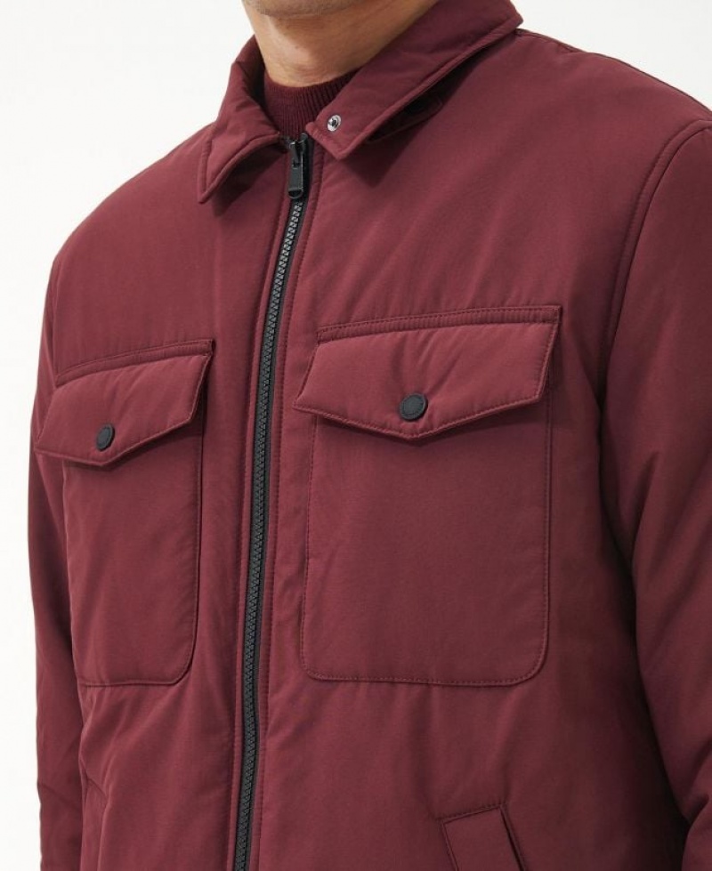 Dark Red Men Barbour International District Quilted Jacket | US-5192CRFNV