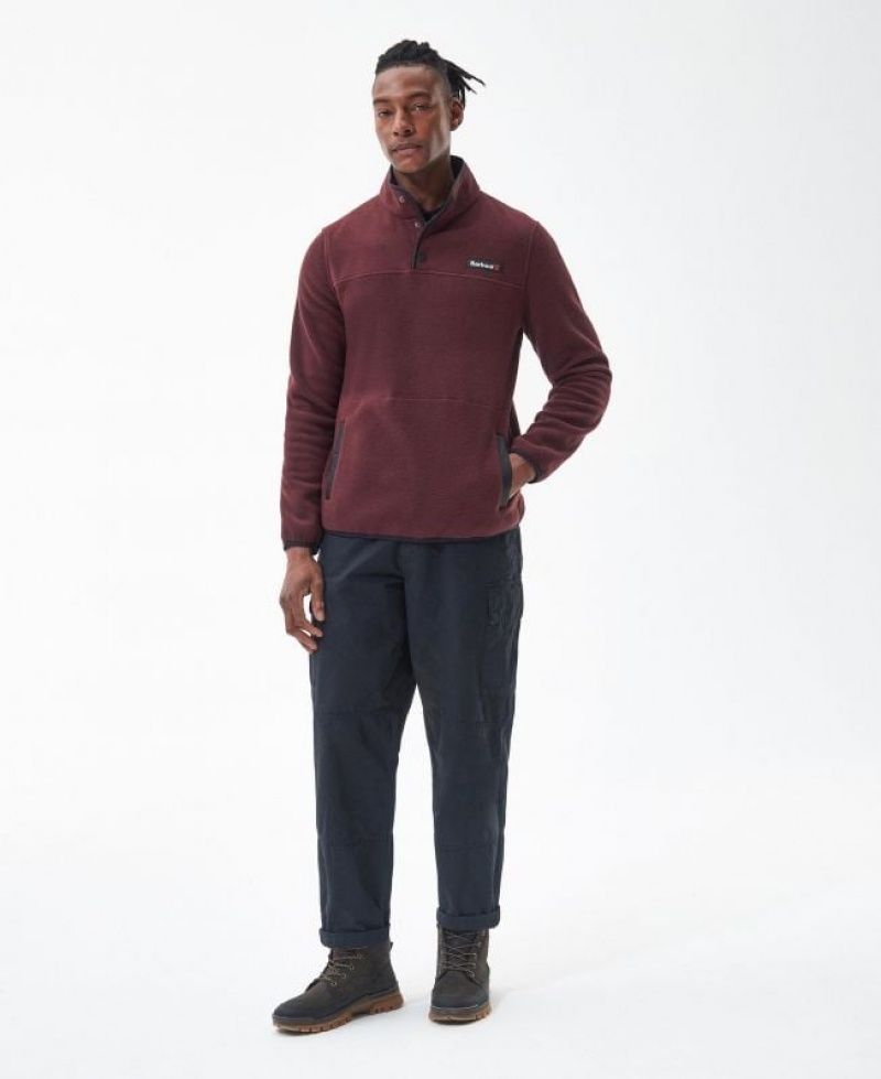 Dark Red Men Barbour Latrigg Fleece | US-2319FVOXT