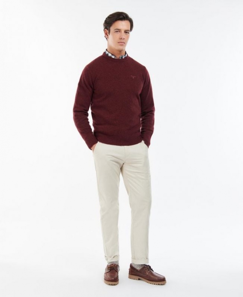 Dark Red Men Barbour Newbury Sweatshirt | US-2354JSBGL