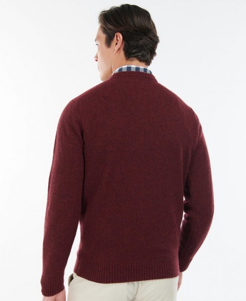 Dark Red Men Barbour Newbury Sweatshirt | US-2354JSBGL