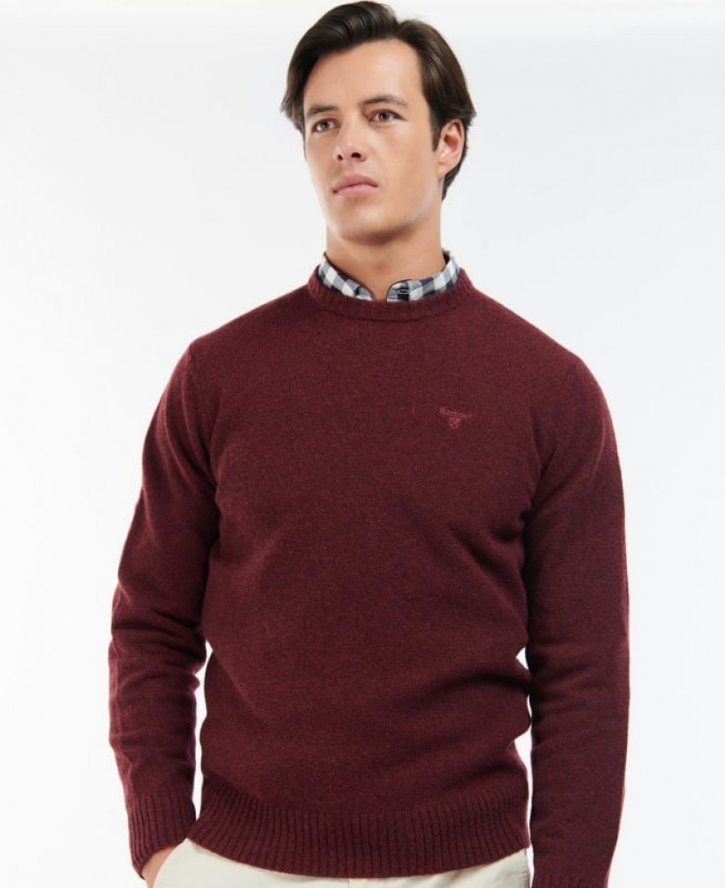 Dark Red Men Barbour Newbury Sweatshirt | US-2354JSBGL