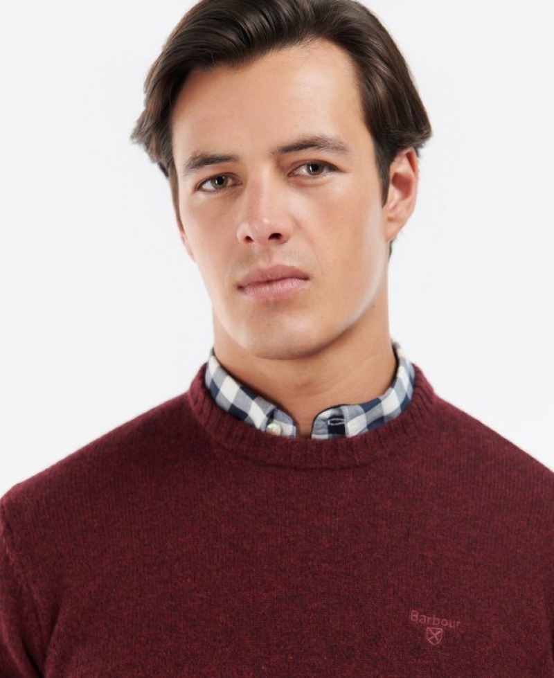 Dark Red Men Barbour Newbury Sweatshirt | US-2354JSBGL