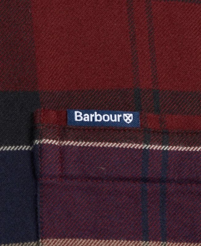 Dark Red / Navy Men Barbour Lutsleigh Shirts | US-8325SFXZC