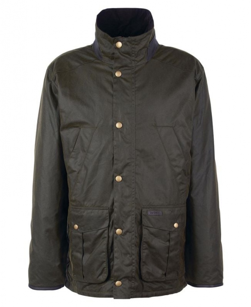 Green Men Barbour Brockstone Waxed Jacket | US-9071MGCUT