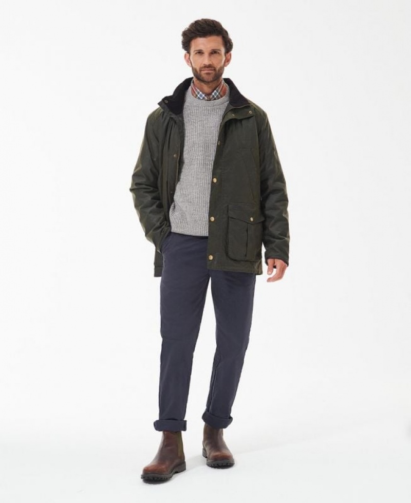 Green Men Barbour Brockstone Waxed Jacket | US-9071MGCUT