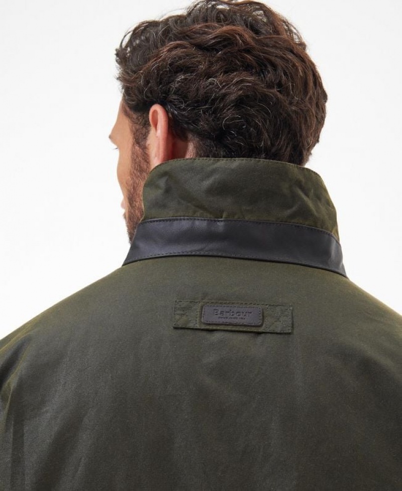 Green Men Barbour Brockstone Waxed Jacket | US-9071MGCUT