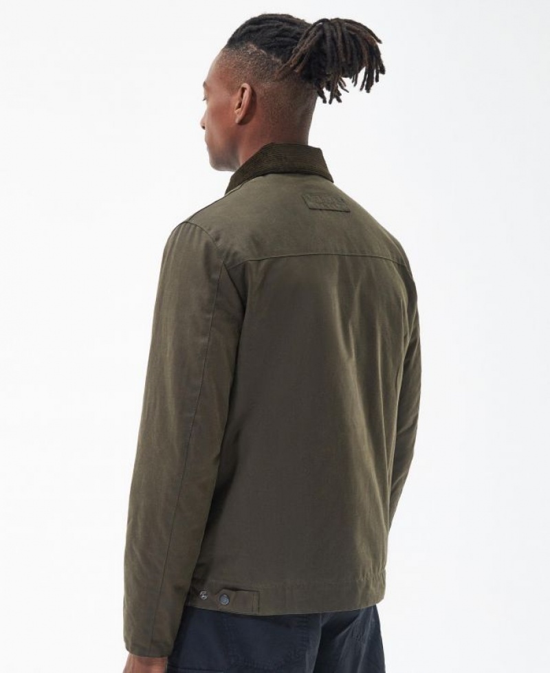 Green Men Barbour Brunden Waxed Jacket | US-0364MNHLX