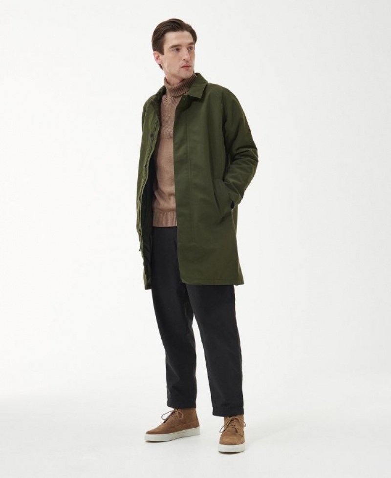 Green Men Barbour Cambridge Mac Waterproof Jacket | US-3752UWKLD