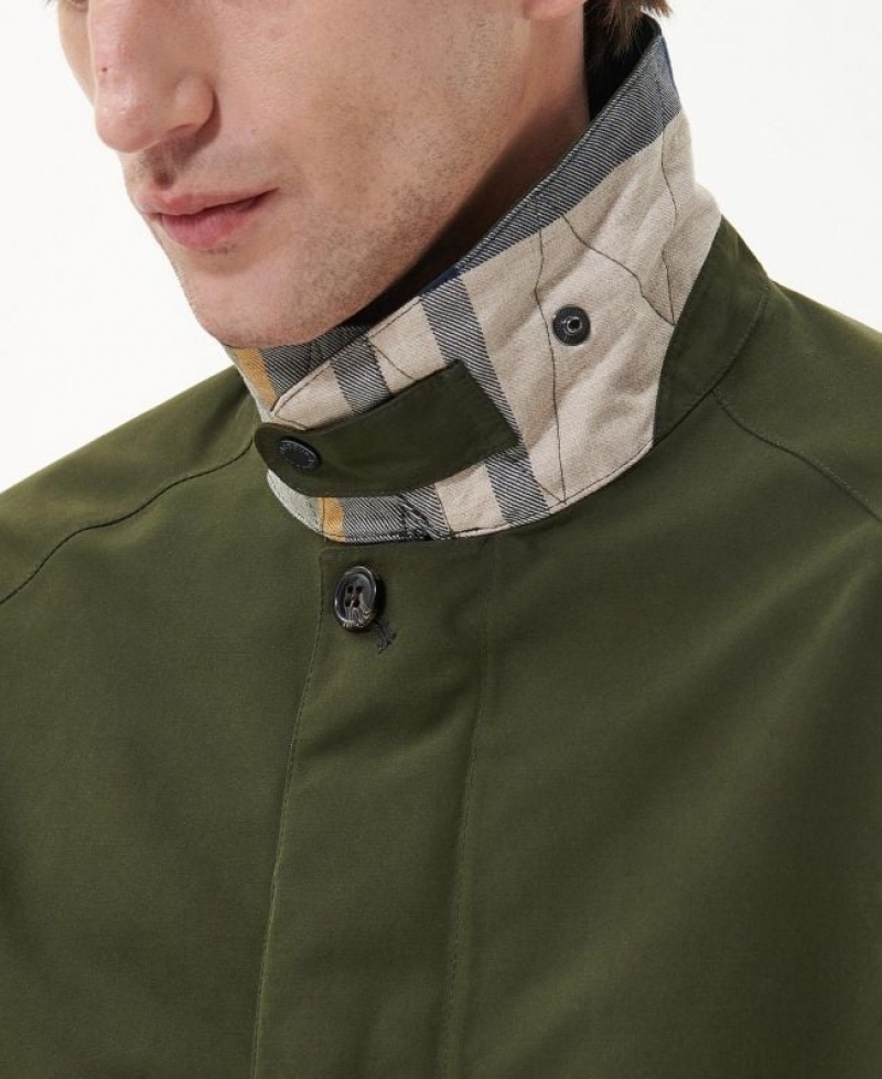 Green Men Barbour Cambridge Mac Waterproof Jacket | US-3752UWKLD