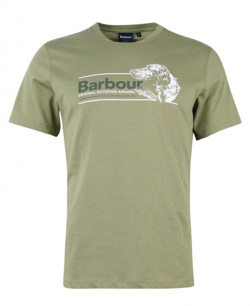 Green Men Barbour Cartmel Graphic T-Shirts | US-3197WJISN