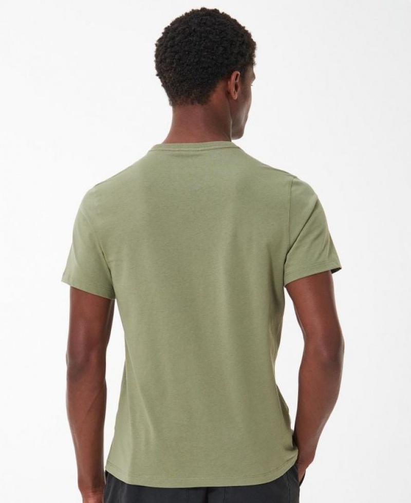 Green Men Barbour Cartmel Graphic T-Shirts | US-3197WJISN