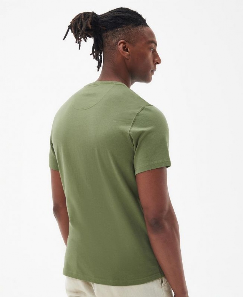 Green Men Barbour Cast T-Shirts | US-5480CFVAG